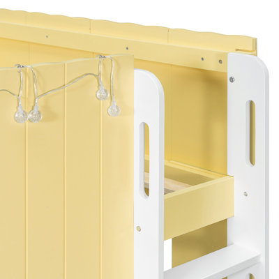 Lit mezzanine pour enfants avec éclairage DEL intégré et design de maison de campagne