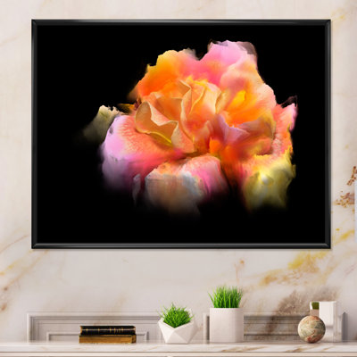 «Yellow Dark Fractal Flower II», reproduction d'art sur toile encadrée