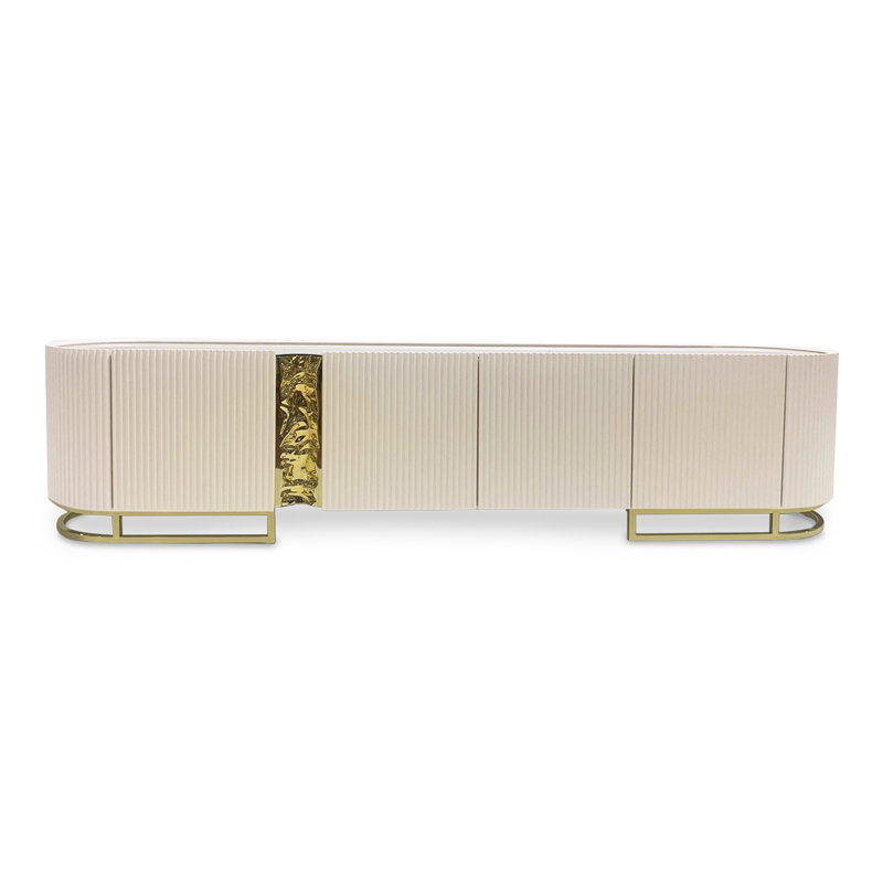 Lisbon Media Console, Matte Cream