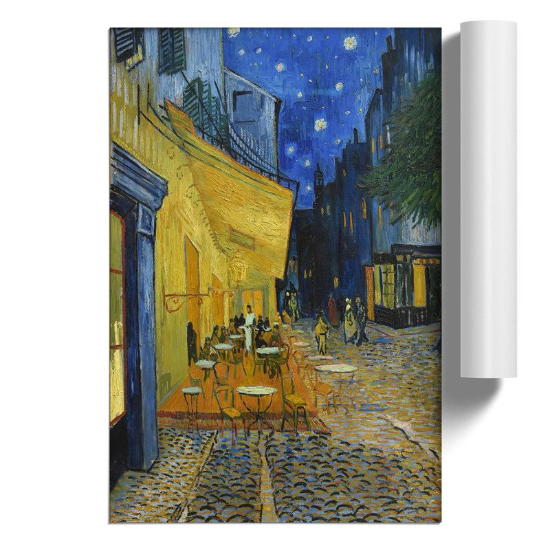 Cafe Terrace At Night by Vincent Van Gogh - No Frame Painting, 30cm H x 21cm W x 0.1cm D