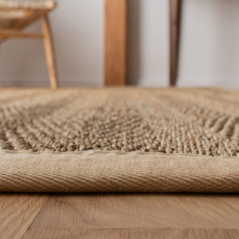 Tapis de couleur unie en fibres naturelles Deschamps, Carré 6 pi