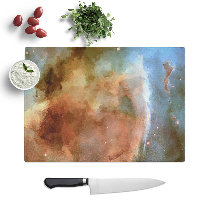 Tempered Glass Universe Vol.40 in Abstract Chopping Board, 39 cm W x 28.5 cm L