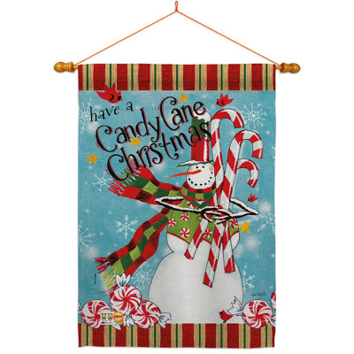 Canne à bonbon de Noël à 2 faces en polyester 40 x 28 po Ensemble de drapeaux