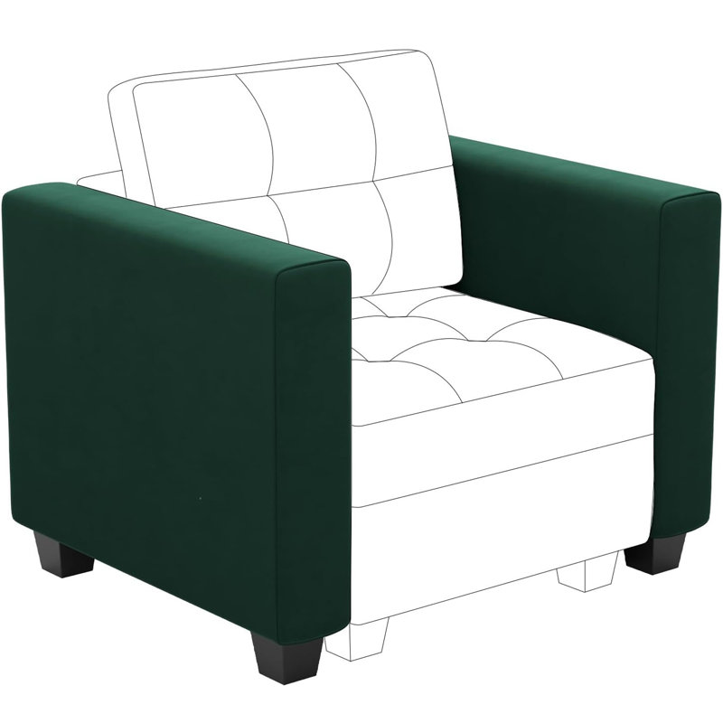 Accoudoirs de canapé modulaire Soneson Ivery, Velours vert