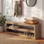 Upholstered Bench with Shoe Storage
