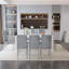 Ensemble repas luxueux avec table en imitation marbre et chaises en polyuréthane