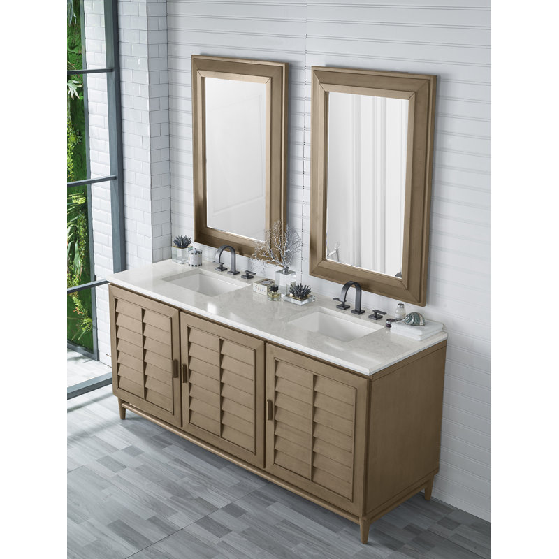 Broeder 72'' Double Bathroom Vanity with Top, Eternal Jasmine Pearl, Widespread