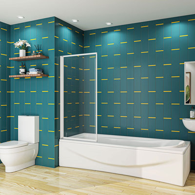 Clairville 700x1400mm Height 1 Folding Pivot Shower Bath Screen Panel