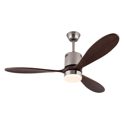 52'' Ceiling Fan with Light and Remote, Adjustable LED Ceiling Light Fan 