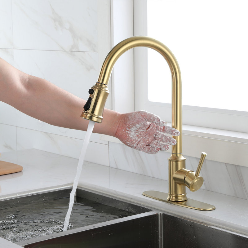 Robinet de cuisine tactile avec douchette extractible | Idée de cadeau, Or brossé