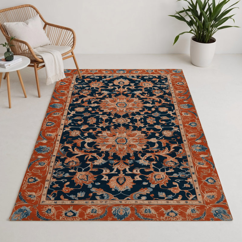 Tabriz Brown Indoor and Outdoor Area Rug, Rectangle 9' x 12'