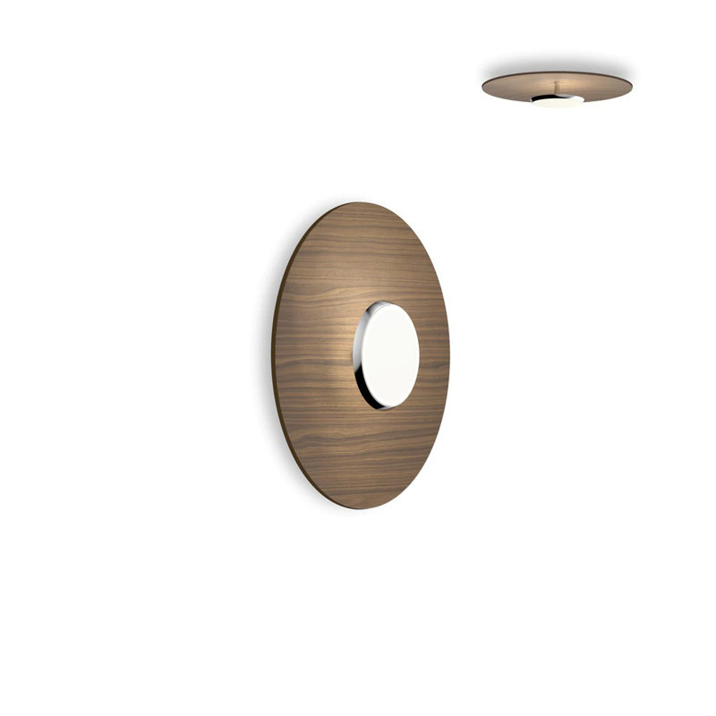 Dôme Sky Flush, H 18 po x l 18 po x P 4 po, Noyer, Aluminium poli