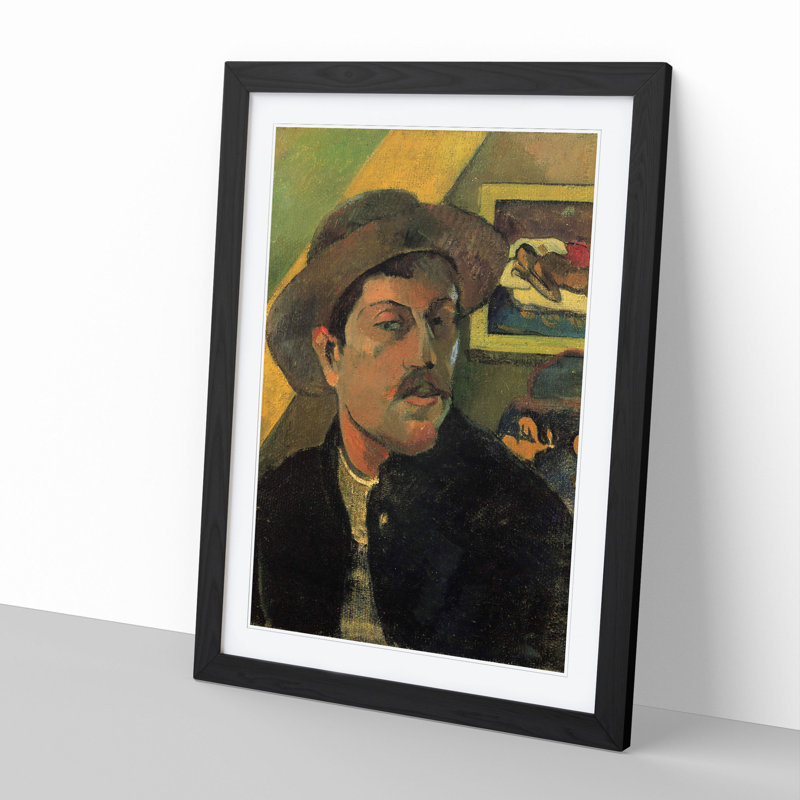 Self Portrait by Paul Gauguin - Picture Frame Painting, 48cm H x 36cm W x 2cm D, Black Framed