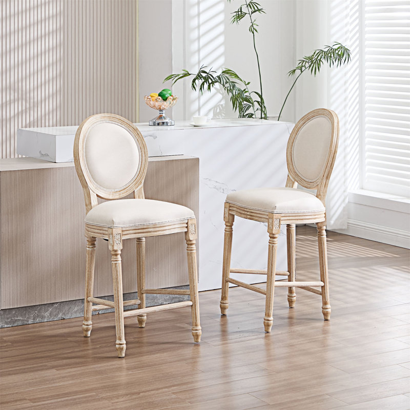 Ensemble de 2 chaises rembourrées à hauteur de comptoir, Tabouret de comptoir (siège d'une hauteur de 25,6