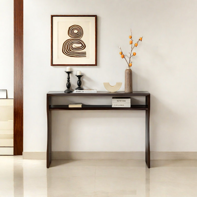 Console Modern Minimalist, Bois brun foncé, H 29,53 po x l 31,5 po x P 11,81 po