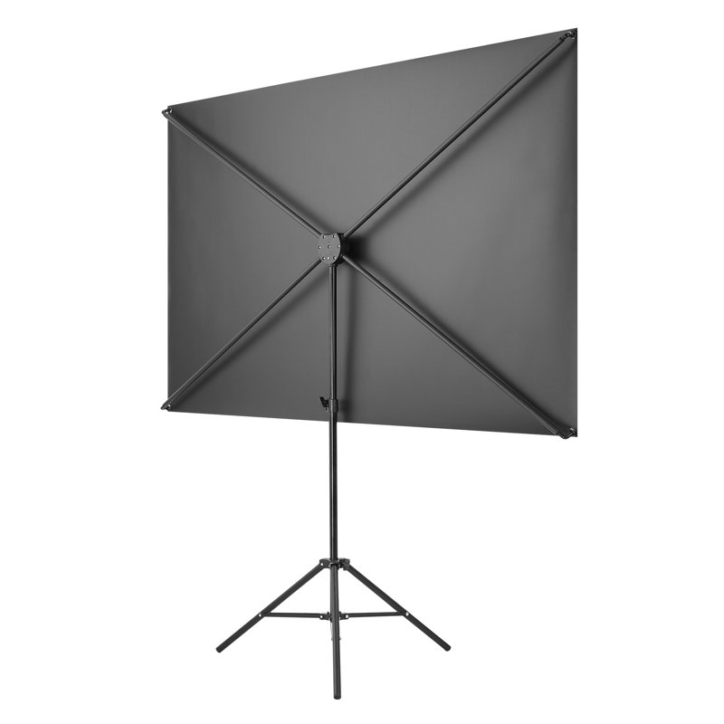 Écran de projection de 80 pouces avec trépied, écran de projection portatif 16: 9 HD pour l'intérieur et l'extérieur, écran de cinéma en polyester noir avec sac de transport