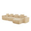 Canapé modulaire en forme de L à 4 places avec passepoil à bord franc, sans assemblage requis, tissu velours clair Camel-129770229-129770233