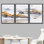 «Abstract Landscape Ocean Mountain Range», peinture sur toile flottante 3 pièces