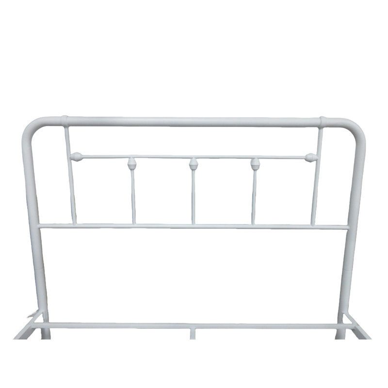 Lit plateforme en métal Nelya, Blanc, Double