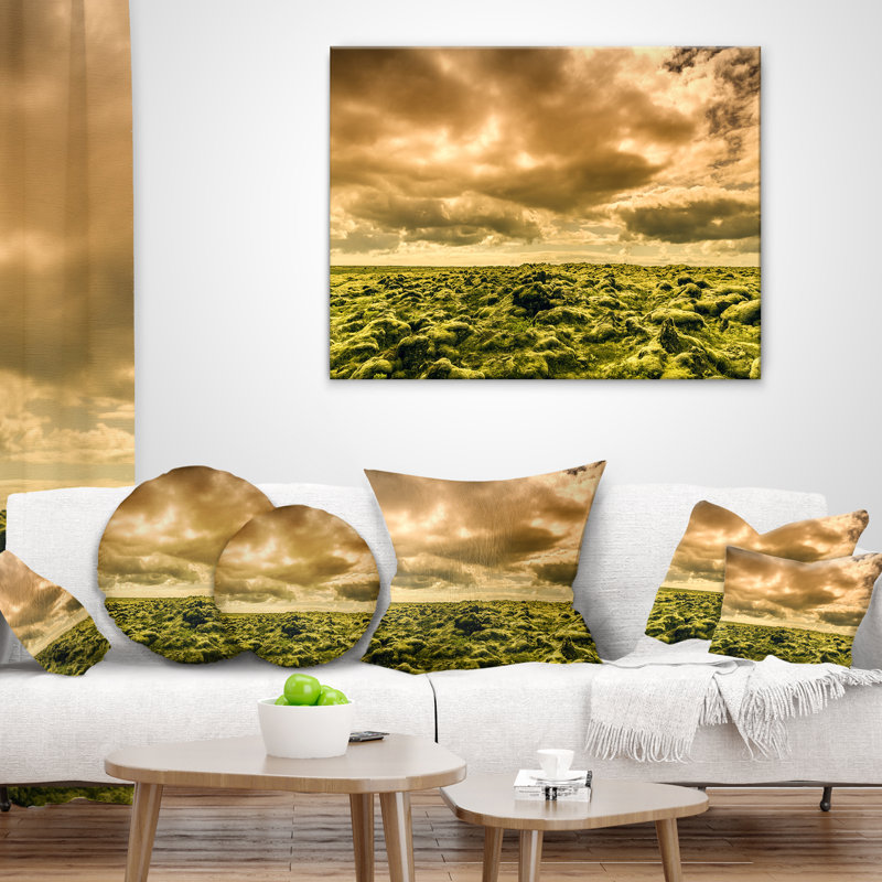 Magnifique vue du ciel et de la mousse - coussin à imprimé paysage, 16 po x 1 po, Coussin décoratif