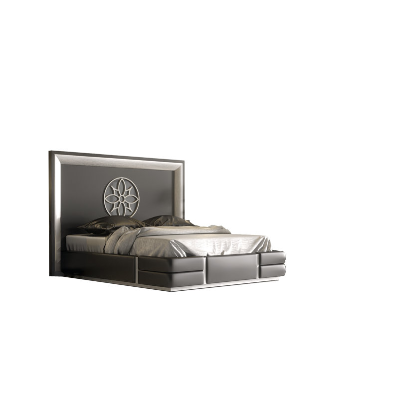 Annalya Vegan Leather Standard Bed, King, High Gloss