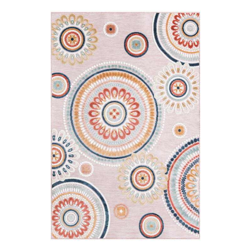 Firman Geometric Indoor / Outdoor Rug, Rectangle 5'2" x 8'