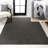 Bertraut Classic Solid Low-Pile Machine-Washable Dark Gray Rug-238262125