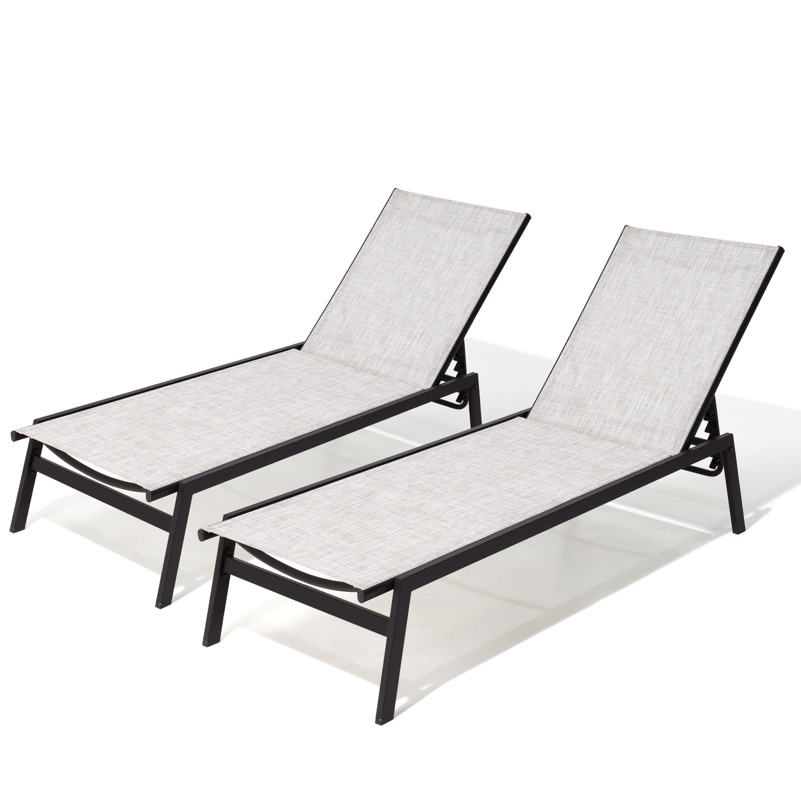 Wellsworth 24" Patio Chaise Lounge Set, Earth/Black