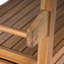 Chariot-bar d'extérieur en bois d'acacia de patio, finition naturelle, ensemble de 1