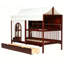 Lit simple pour enfant avec tente Haven, garde-corps hauts et tiroirs de rangement Haven-134060241