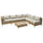 Natural Wicker Outdoor Conversation Set, Modular Patio Furniture With Cushions