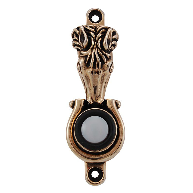Equestre Push Button Doorbell, Antique Gold
