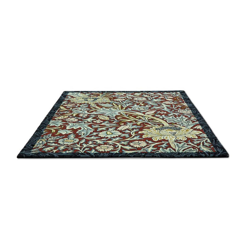 Wool Floral Area Rug, Rectangle 5'7" x 7'10"