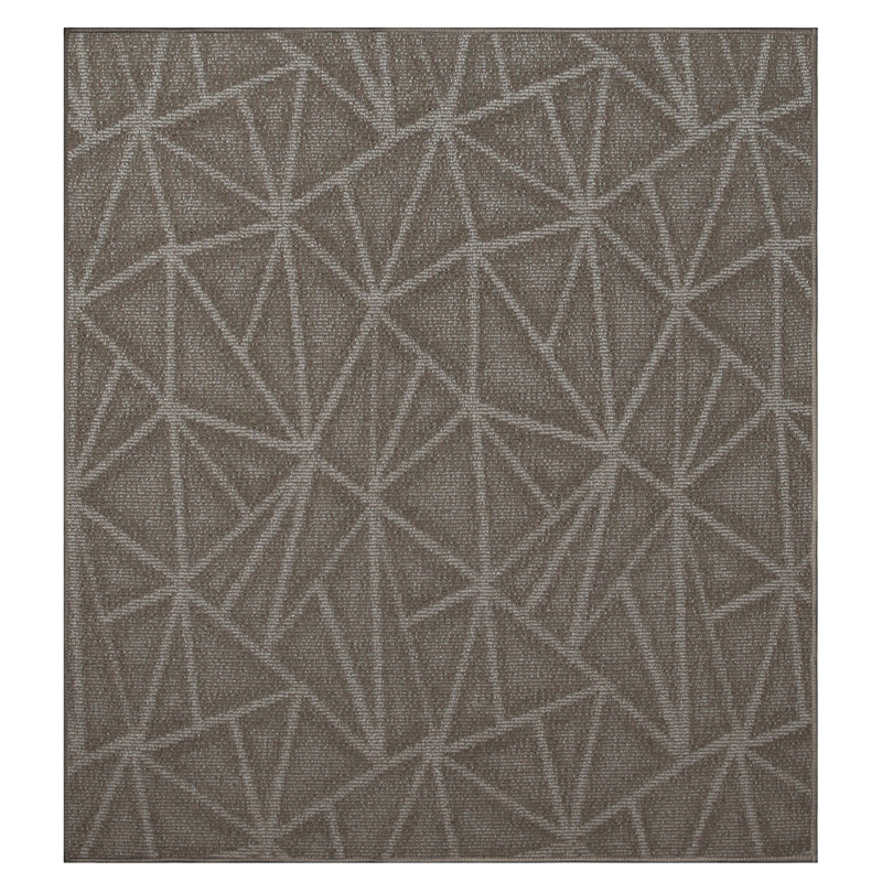 Tapis gris en nylon tissé à la machine Bowersock, Carré 8 pi x 8 pi