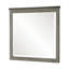 Miroir de commode Cadie, rail supérieur en planches, gris antique et brun café 38 x 42