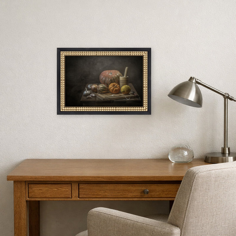 «Rustic Autumn Harvest Still Life» par Margareth Perfoncio, reproduction d'art sur toile encadrée, 14 in. W x 10 in. H