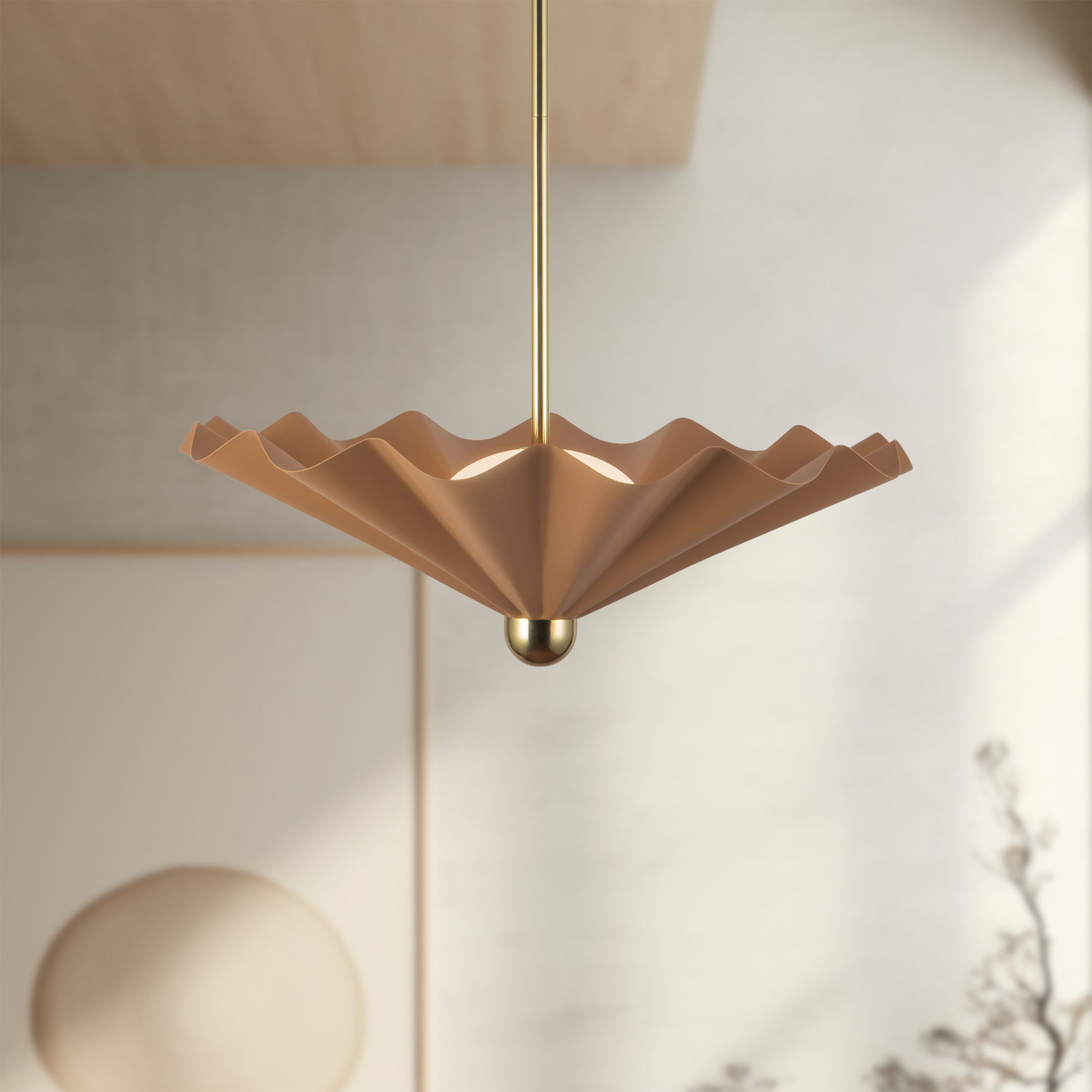 Sadira 25-in dimmable LED Pendant, 25-in, Pink