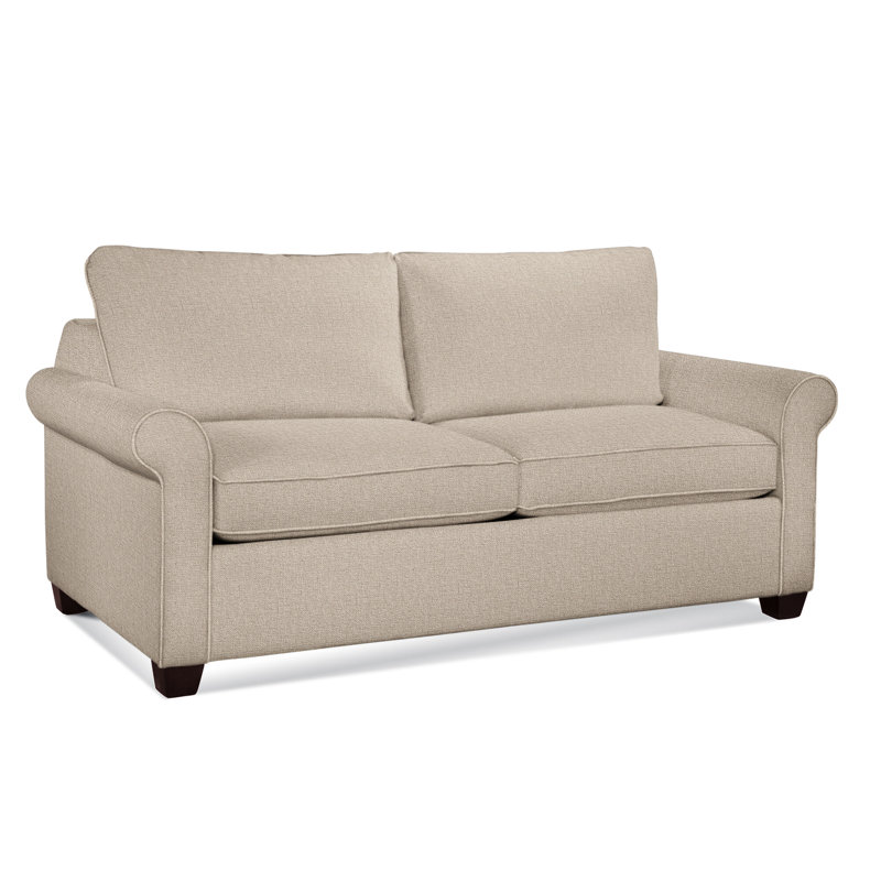 Park Lane Upholstered 58'' Sofa, Java Finish, Knit Fern Boucle; 0309-43