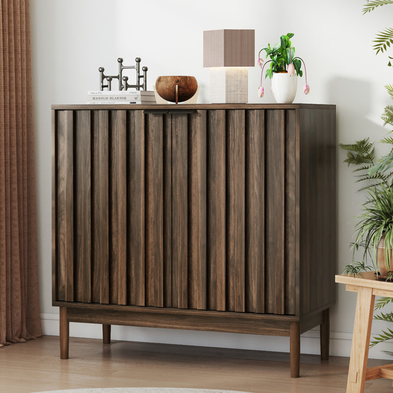Grazyna Fluted 2-Door Sideboard, Dark Brown