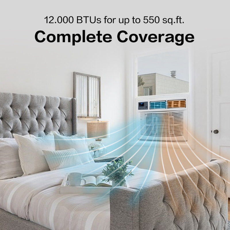 Winado 12000 BTU Wi-Fi Connected Window Air Conditioner for 550 Square Feet with Heater and Remote Included