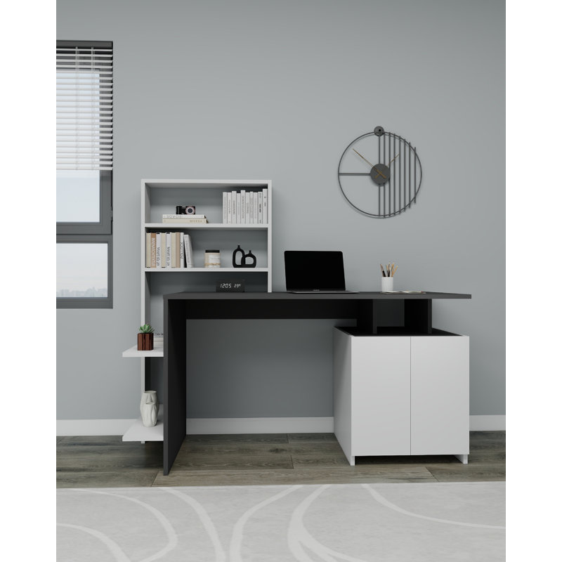Computer Desk Ezekiella Lake, Anthracite/White