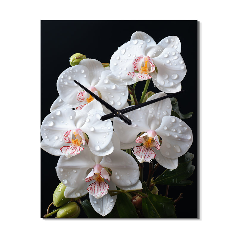Clauda - Horloge murale florale surdimensionnée, Moyen