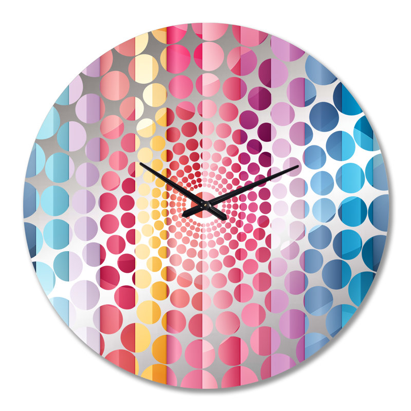 Rainbow Colors Candyland Stripes - Horloge murale rayée, Très grand