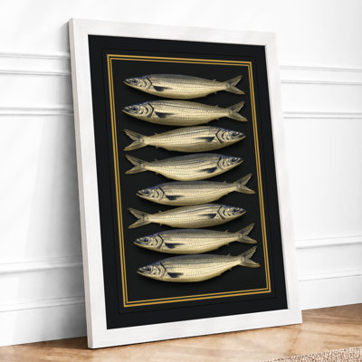 Eight Silver Fish Japandi - Framed Print