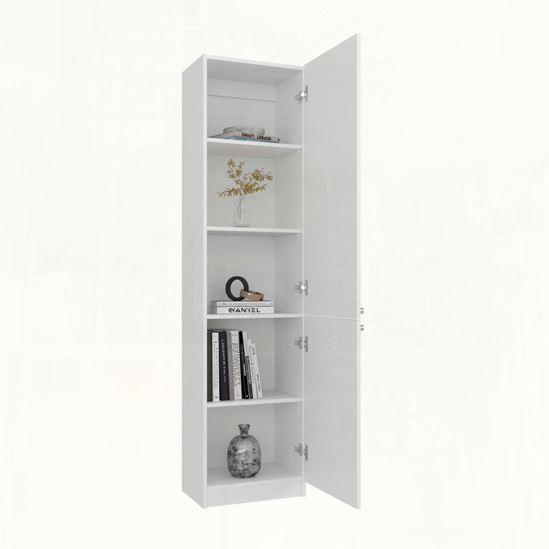 Armoire de rangement blanche à 5 tablettes, White