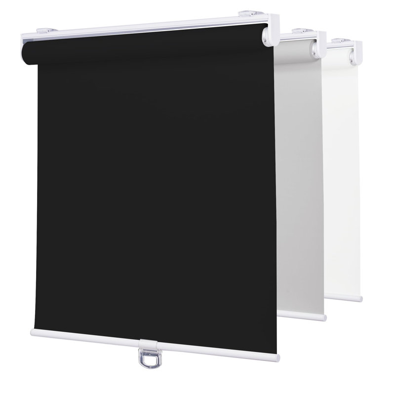 Rideaux occultant sans cordon, L 24 po x L 72 po, Noir