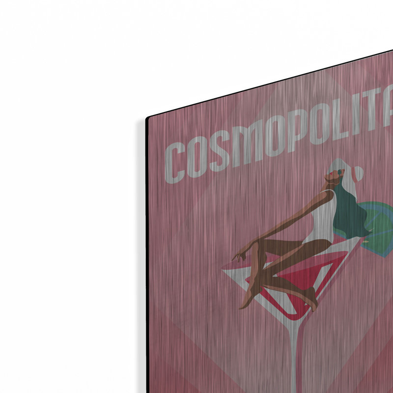 «Cosmopolitan» par Omar Escalante, art mural en métal, H 16 po x l 12 po