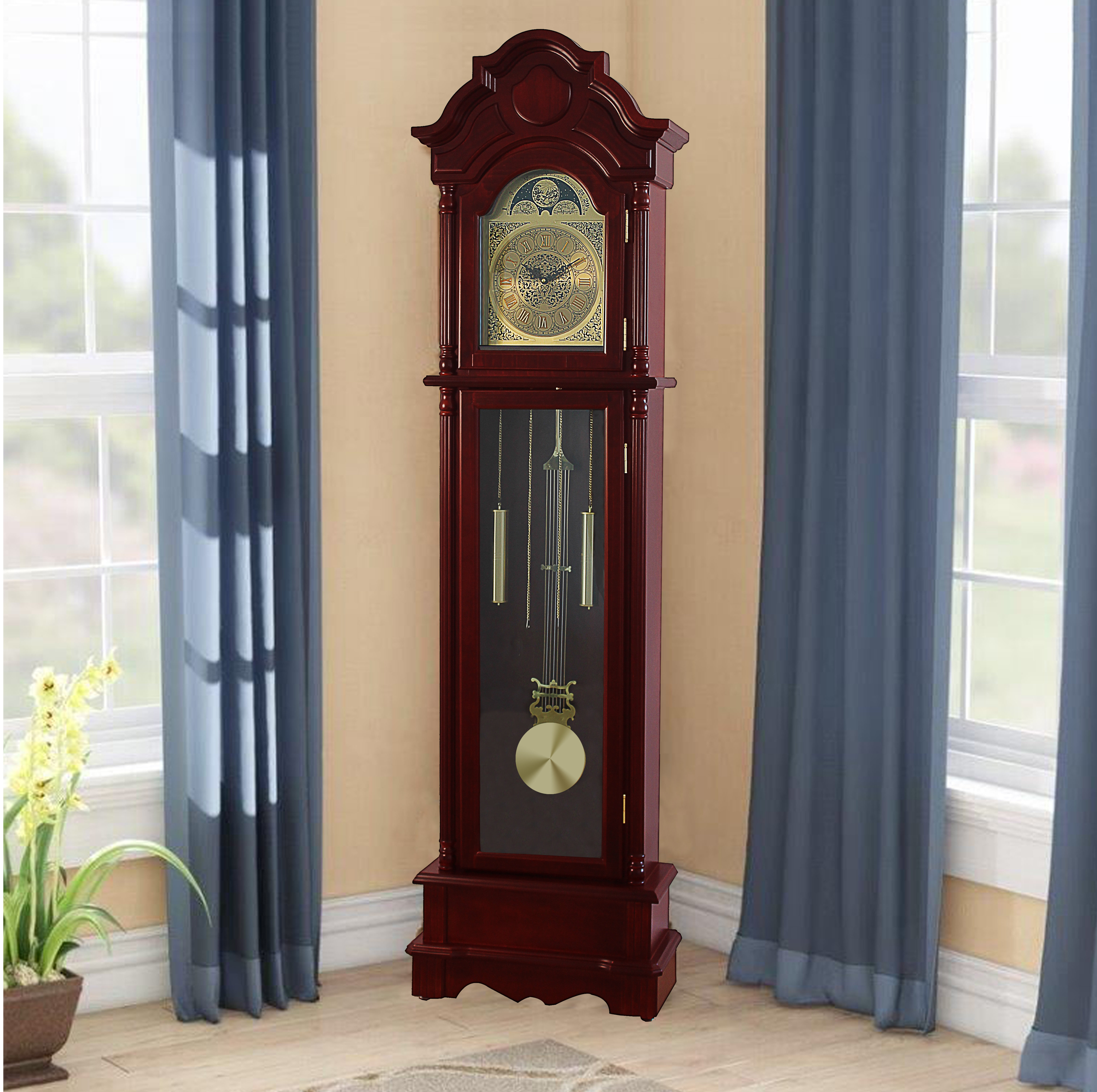 Alcott Hill® 77'' Wood Grandfather Clock | Wayfair