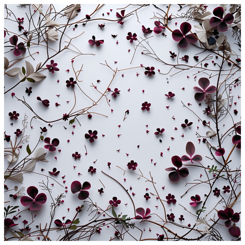 Tapisserie florale - Décoration murale nature, H 104 po x 88 avec 4 œillets