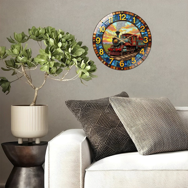Horloge murale rétro 12 "en verre